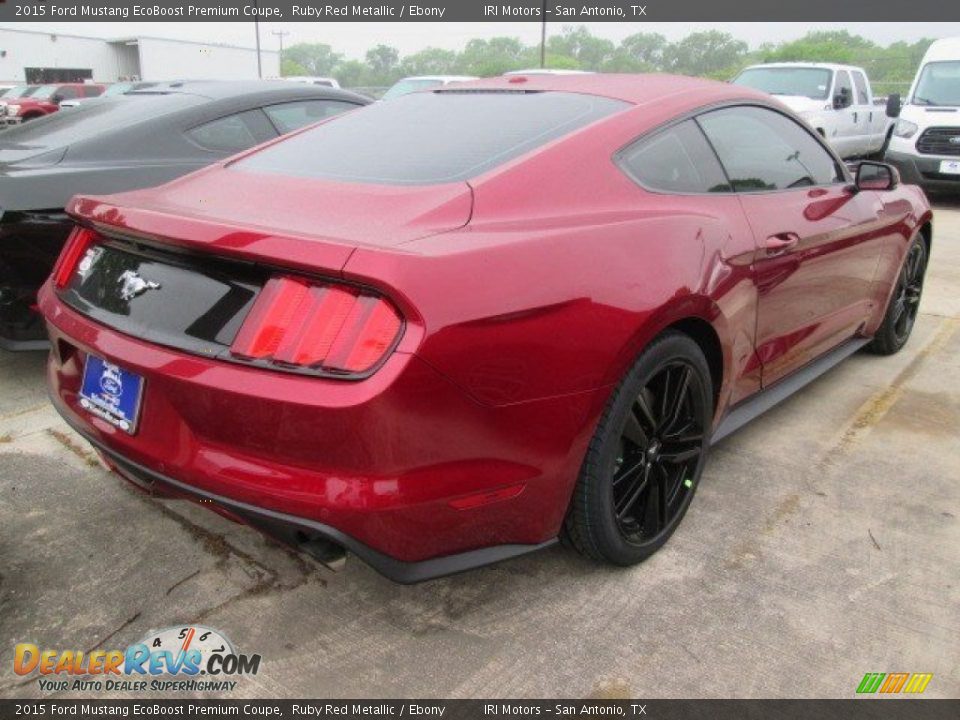 2015 Ford Mustang EcoBoost Premium Coupe Ruby Red Metallic / Ebony Photo #7