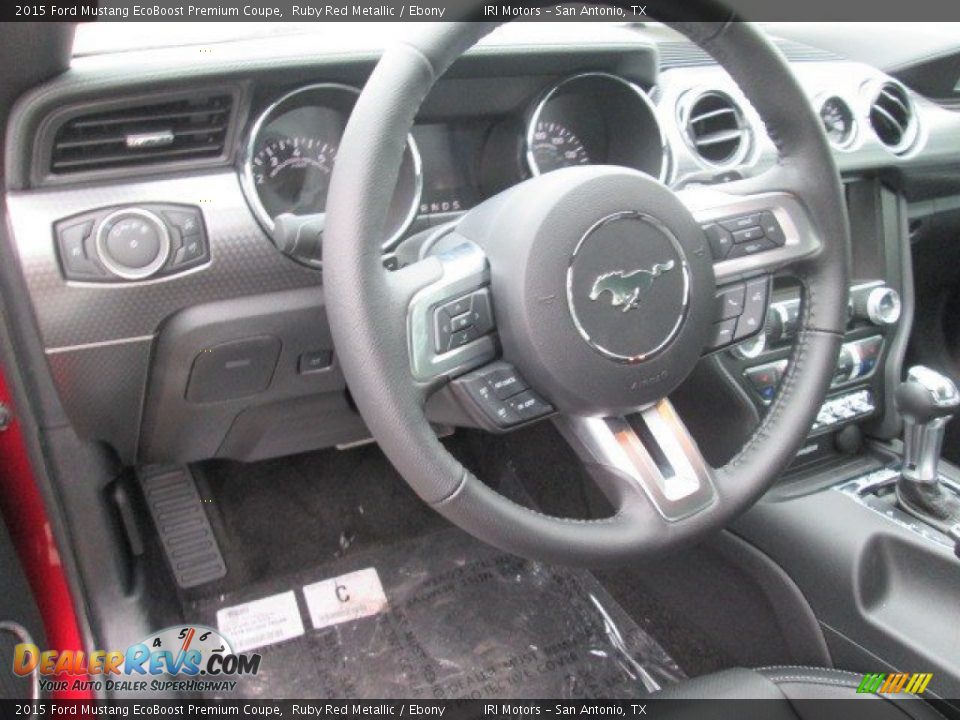 2015 Ford Mustang EcoBoost Premium Coupe Ruby Red Metallic / Ebony Photo #9
