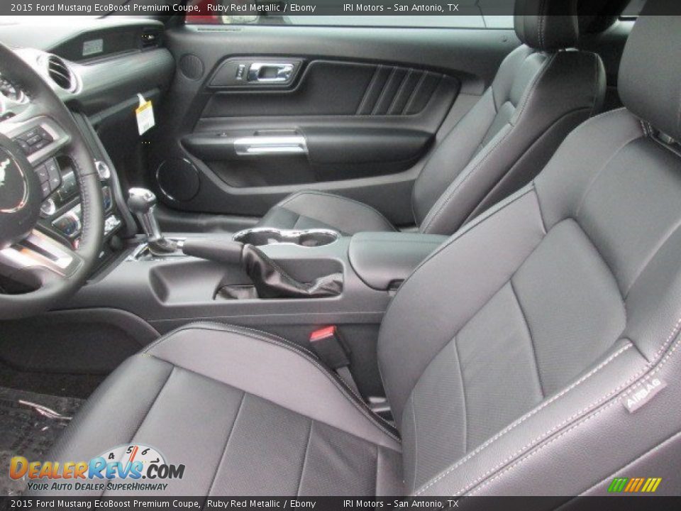 2015 Ford Mustang EcoBoost Premium Coupe Ruby Red Metallic / Ebony Photo #10