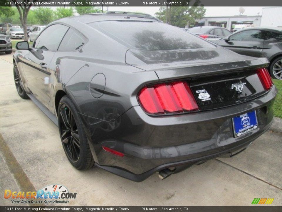2015 Ford Mustang EcoBoost Premium Coupe Magnetic Metallic / Ebony Photo #5