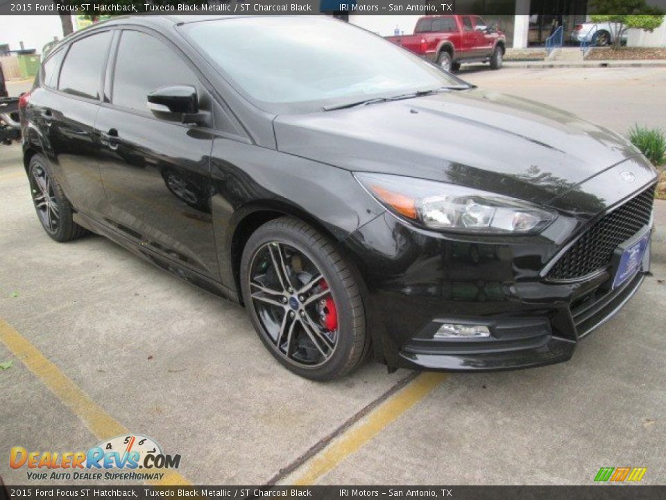 2015 Ford Focus ST Hatchback Tuxedo Black Metallic / ST Charcoal Black Photo #1