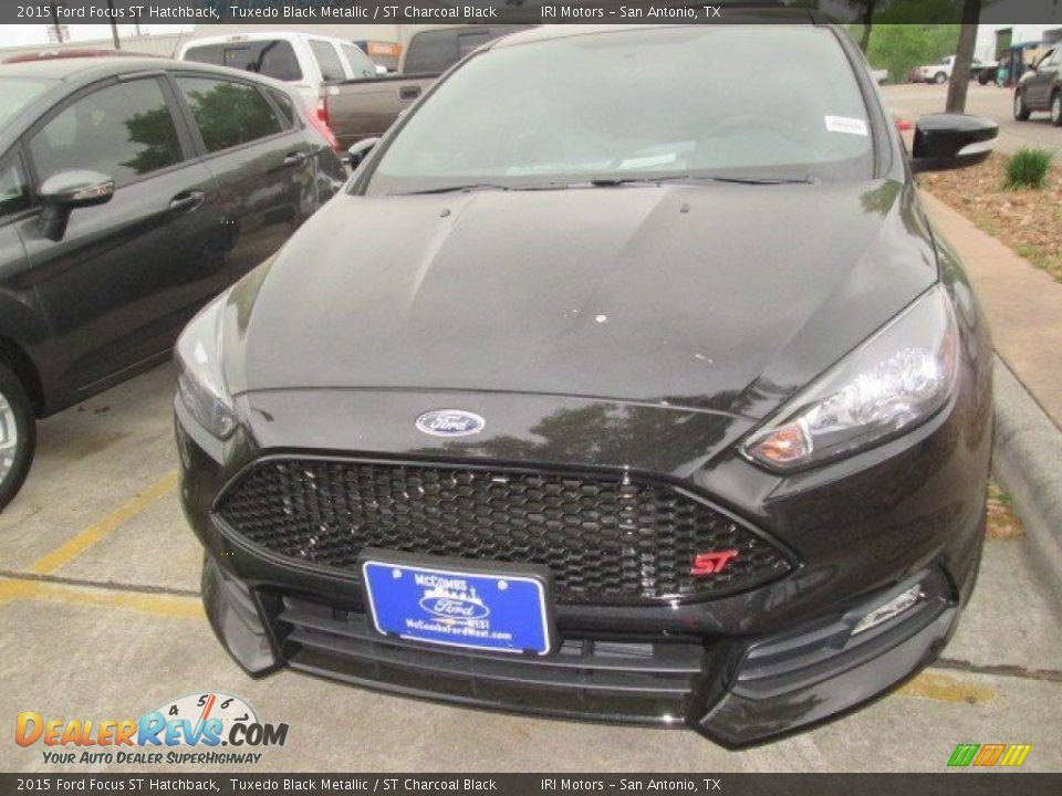 2015 Ford Focus ST Hatchback Tuxedo Black Metallic / ST Charcoal Black Photo #3