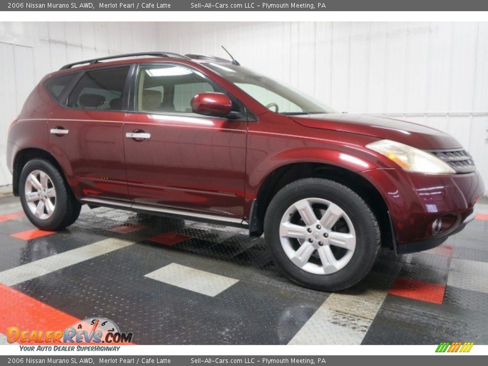 2006 Nissan Murano SL AWD Merlot Pearl / Cafe Latte Photo #6