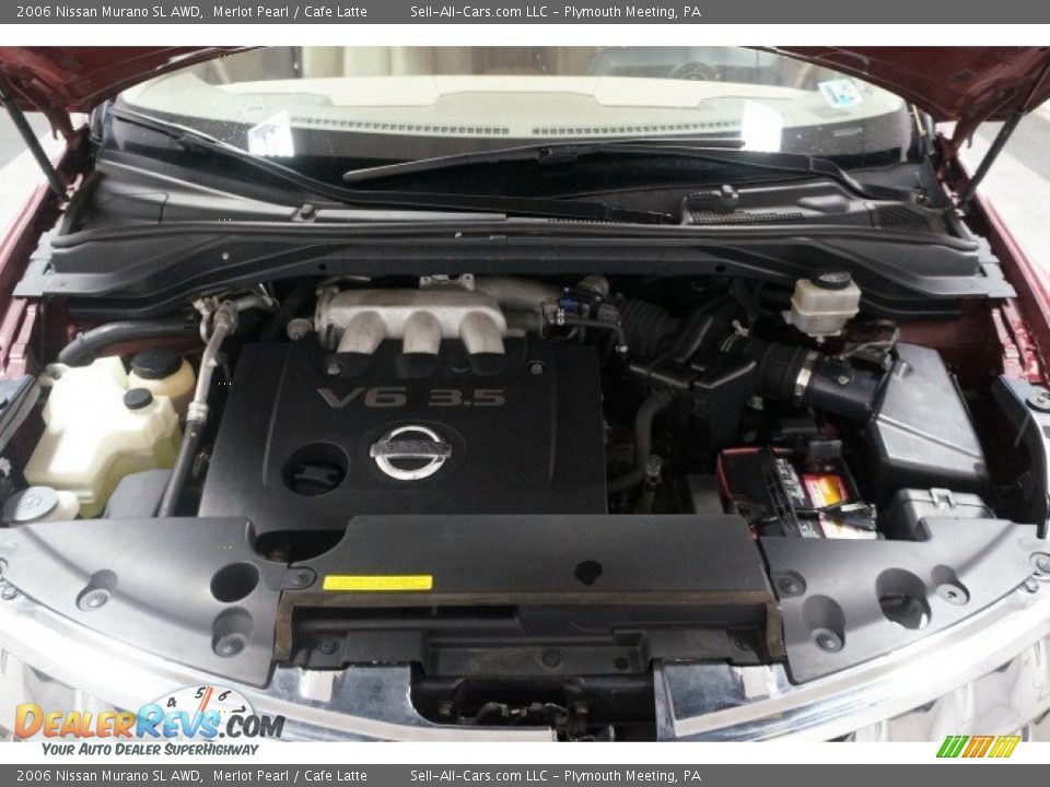 2006 Nissan Murano SL AWD Merlot Pearl / Cafe Latte Photo #35