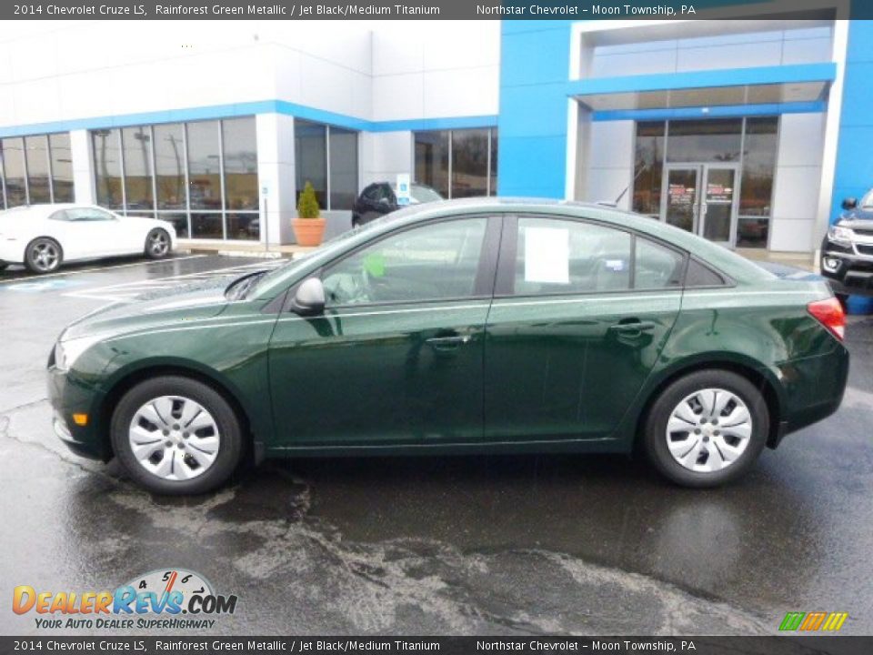 2014 Chevrolet Cruze LS Rainforest Green Metallic / Jet Black/Medium Titanium Photo #2