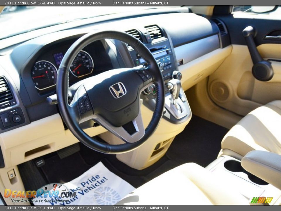 2011 Honda CR-V EX-L 4WD Opal Sage Metallic / Ivory Photo #5