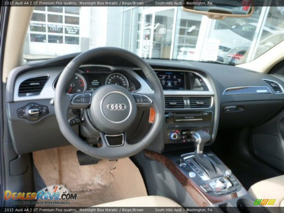 2015 Audi A4 2.0T Premium Plus quattro Moonlight Blue Metallic / Beige/Brown Photo #10