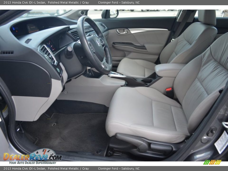 Gray Interior - 2013 Honda Civic EX-L Sedan Photo #10