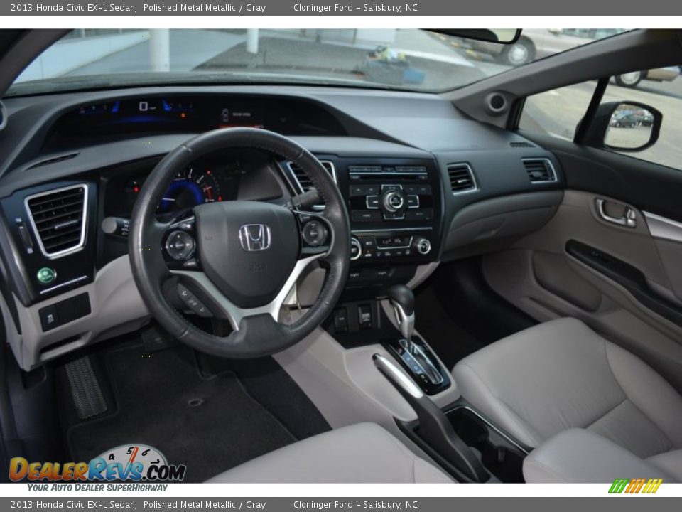 Gray Interior - 2013 Honda Civic EX-L Sedan Photo #11