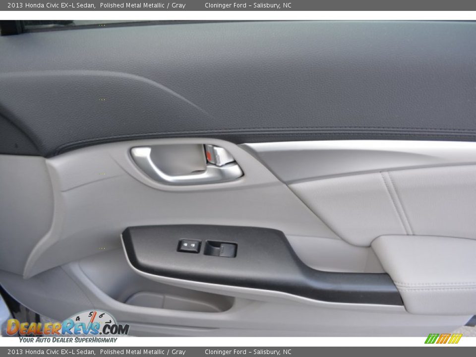 2013 Honda Civic EX-L Sedan Polished Metal Metallic / Gray Photo #16