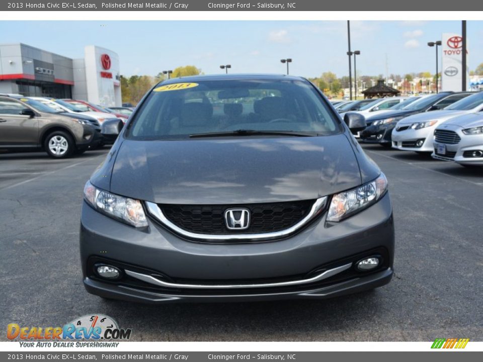 2013 Honda Civic EX-L Sedan Polished Metal Metallic / Gray Photo #30
