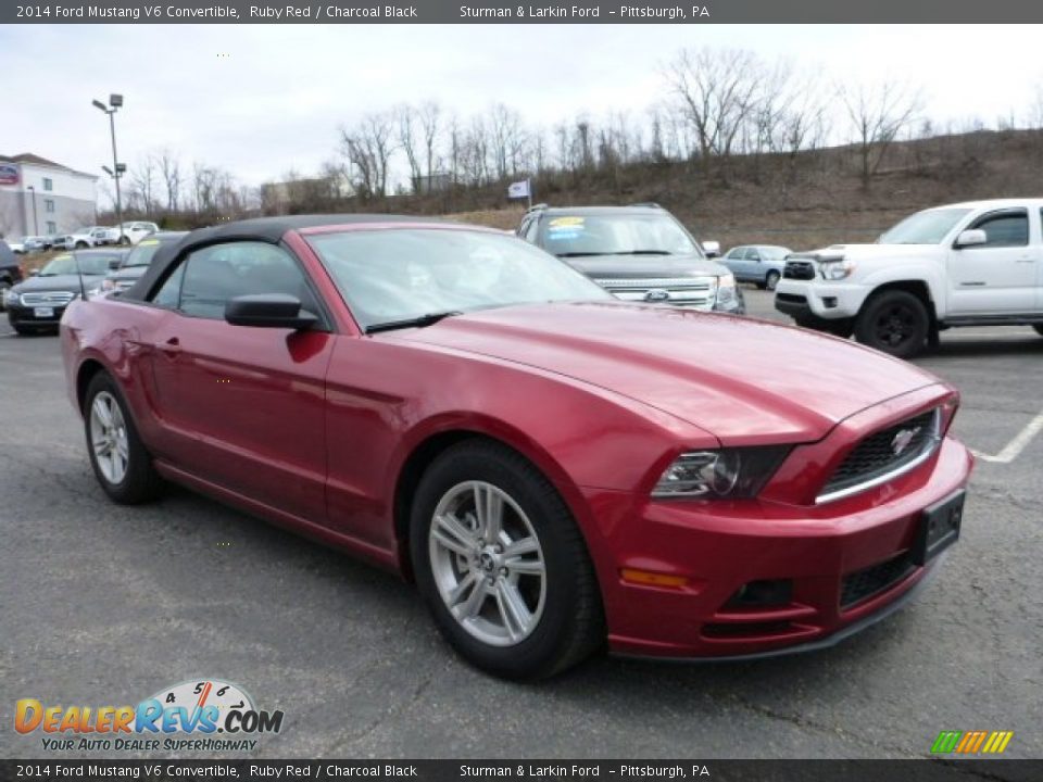 2014 Ford Mustang V6 Convertible Ruby Red / Charcoal Black Photo #1