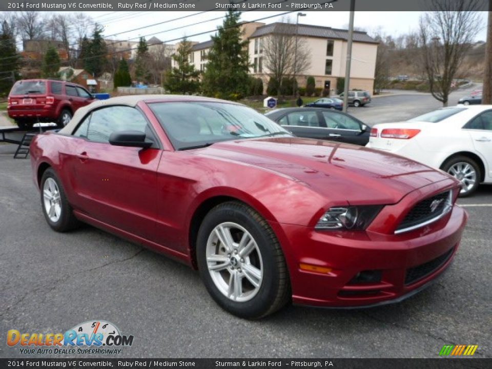 2014 Ford Mustang V6 Convertible Ruby Red / Medium Stone Photo #1