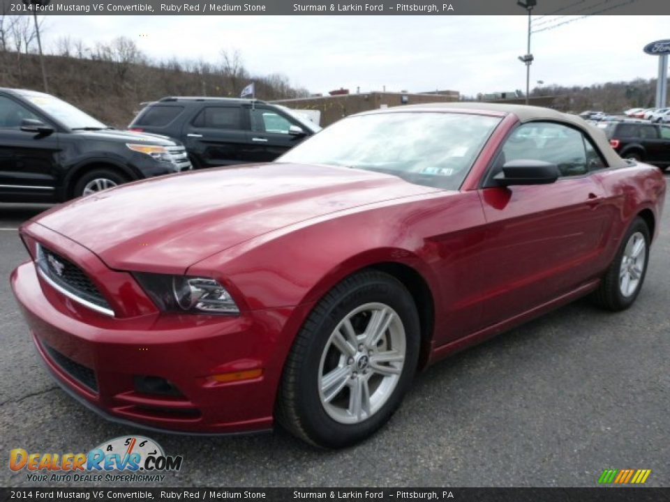 2014 Ford Mustang V6 Convertible Ruby Red / Medium Stone Photo #5