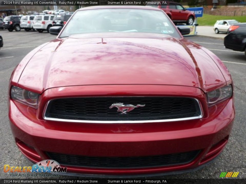 2014 Ford Mustang V6 Convertible Ruby Red / Medium Stone Photo #6