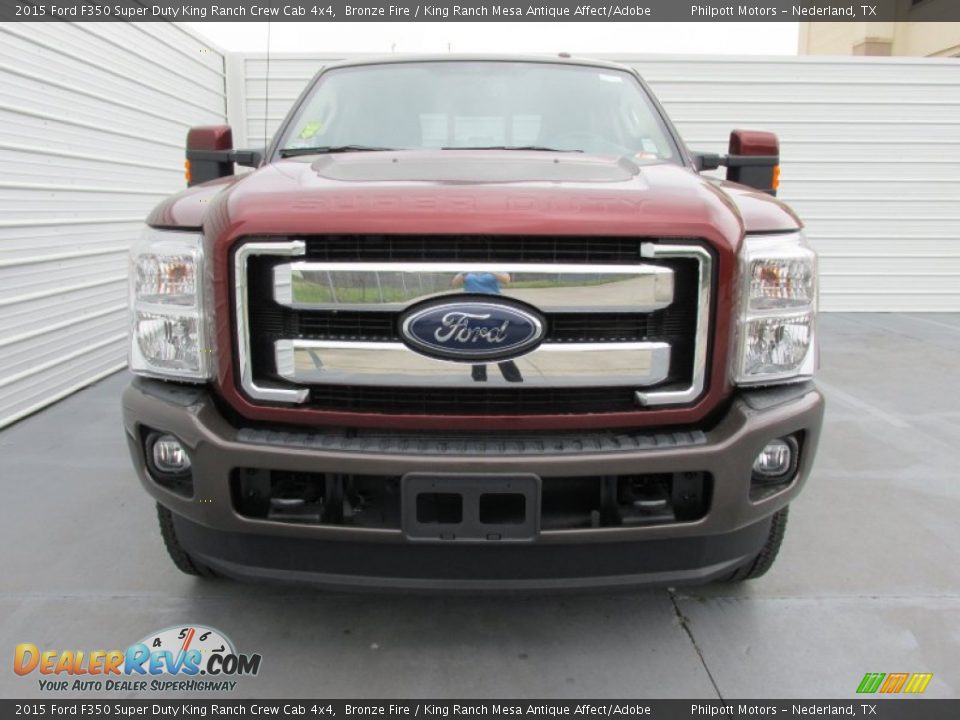 2015 Ford F350 Super Duty King Ranch Crew Cab 4x4 Bronze Fire / King Ranch Mesa Antique Affect/Adobe Photo #8