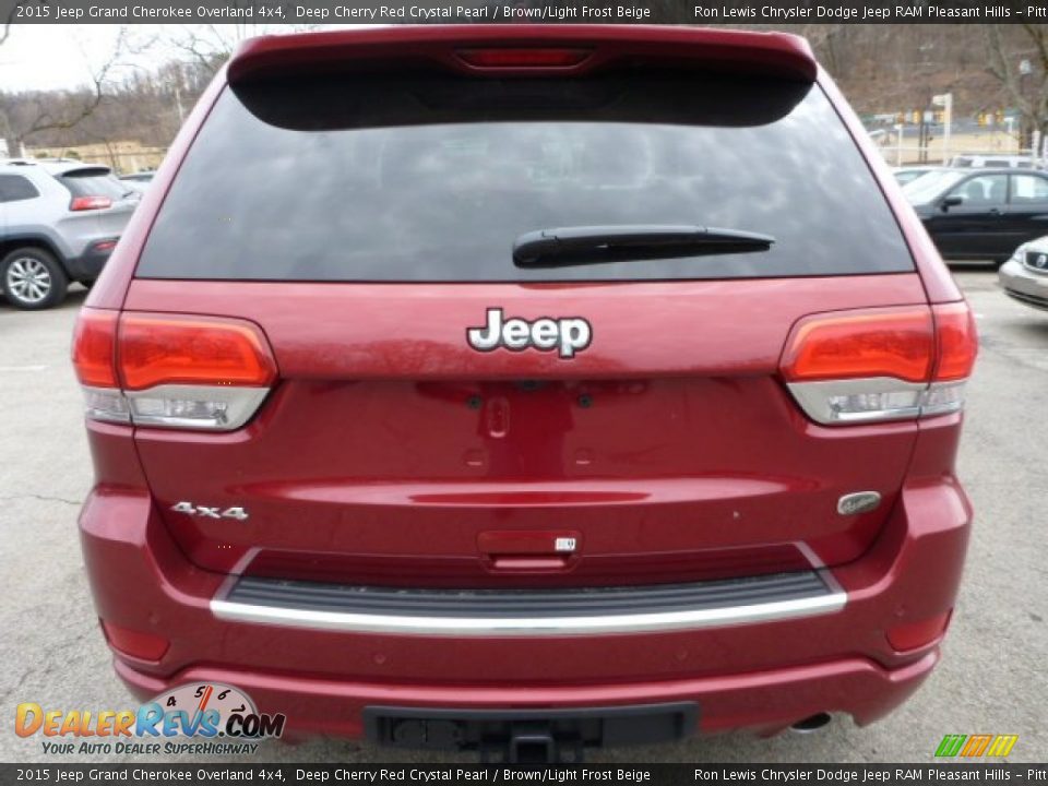 2015 Jeep Grand Cherokee Overland 4x4 Deep Cherry Red Crystal Pearl / Brown/Light Frost Beige Photo #4