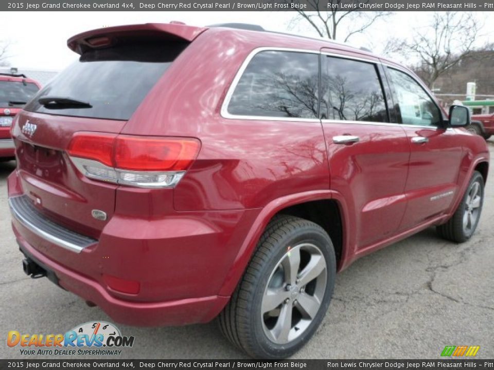 2015 Jeep Grand Cherokee Overland 4x4 Deep Cherry Red Crystal Pearl / Brown/Light Frost Beige Photo #6