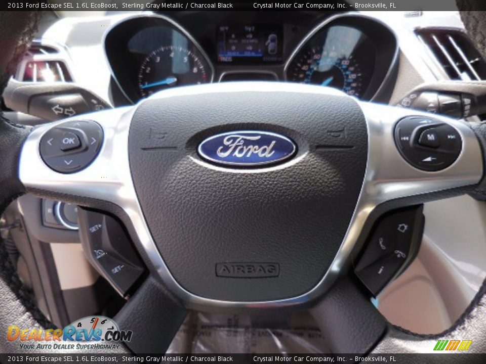 2013 Ford Escape SEL 1.6L EcoBoost Sterling Gray Metallic / Charcoal Black Photo #22