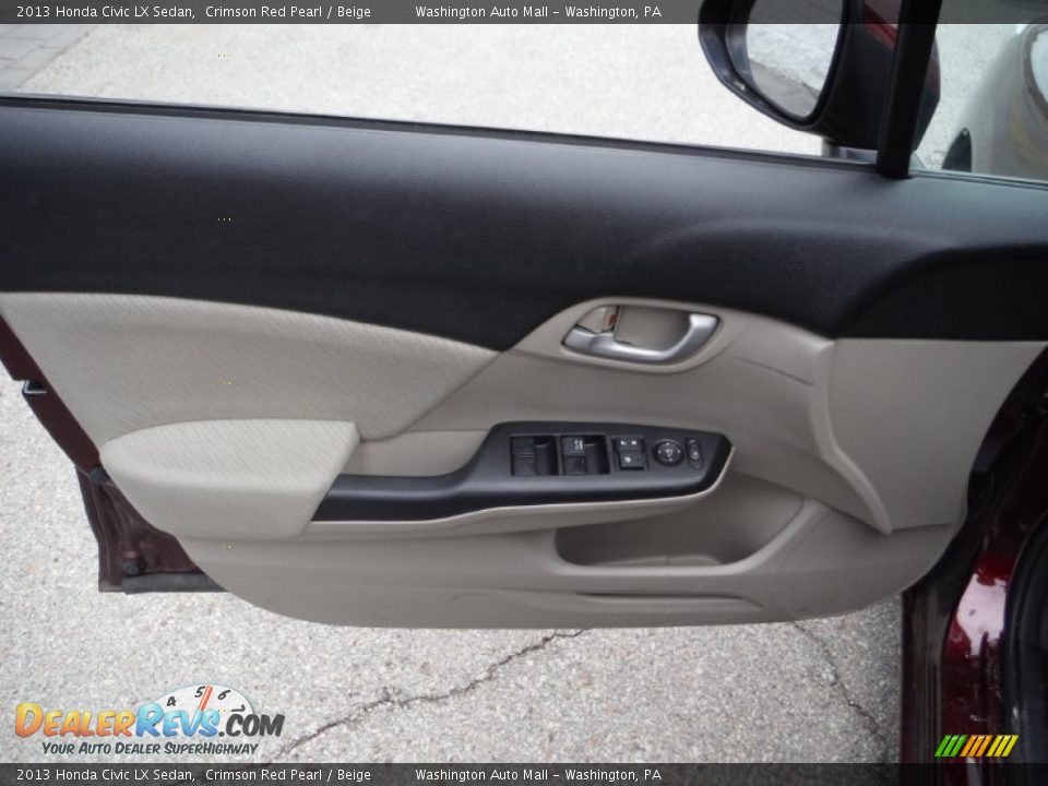 2013 Honda Civic LX Sedan Crimson Red Pearl / Beige Photo #10