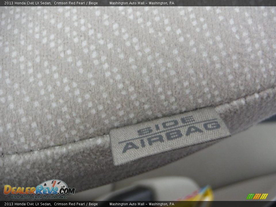 2013 Honda Civic LX Sedan Crimson Red Pearl / Beige Photo #13