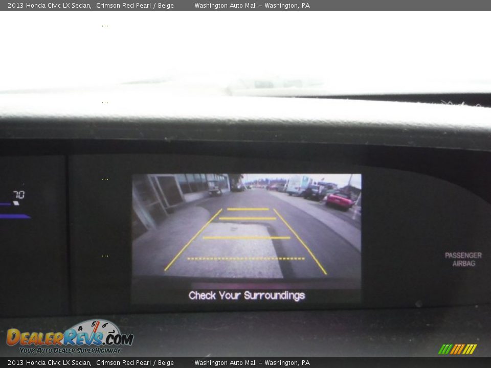 2013 Honda Civic LX Sedan Crimson Red Pearl / Beige Photo #15