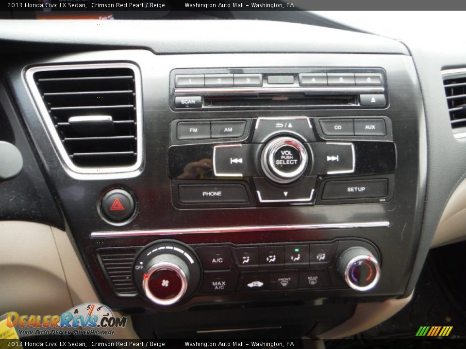 2013 Honda Civic LX Sedan Crimson Red Pearl / Beige Photo #16