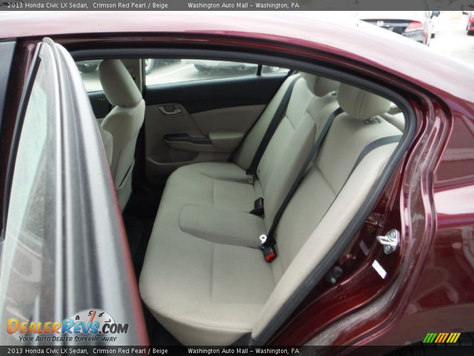 2013 Honda Civic LX Sedan Crimson Red Pearl / Beige Photo #17