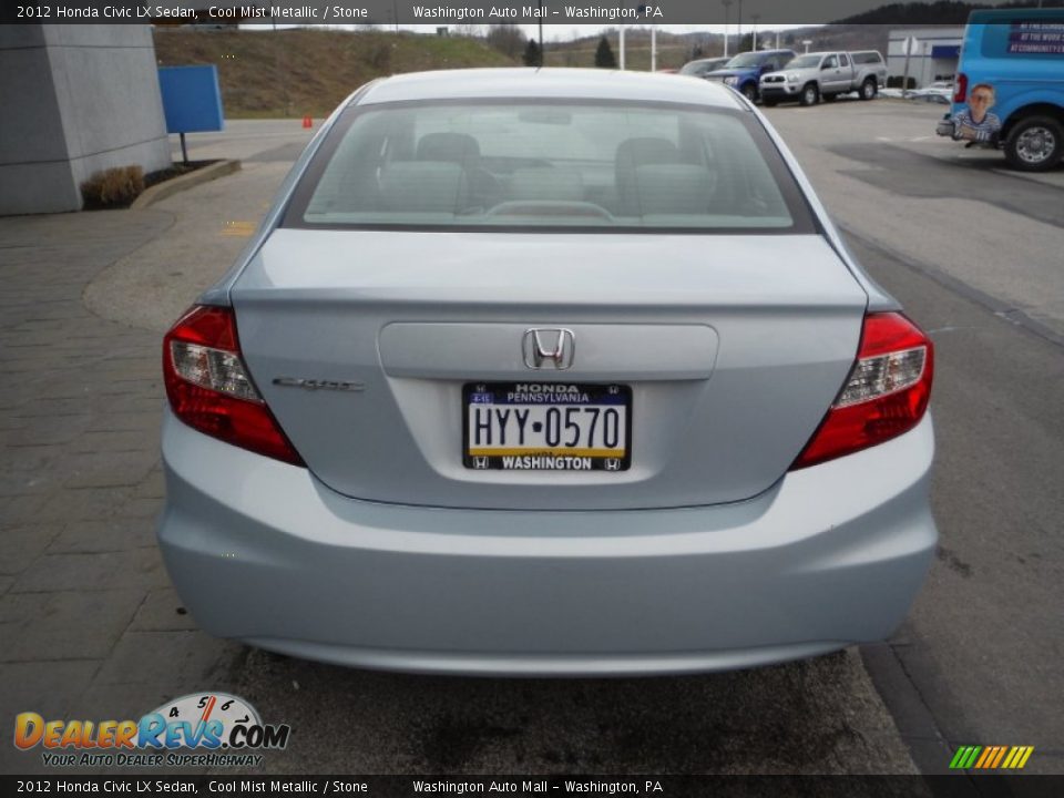 2012 Honda Civic LX Sedan Cool Mist Metallic / Stone Photo #7