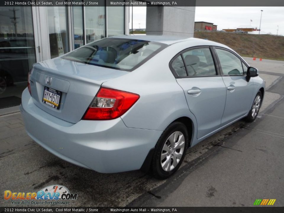 2012 Honda Civic LX Sedan Cool Mist Metallic / Stone Photo #8