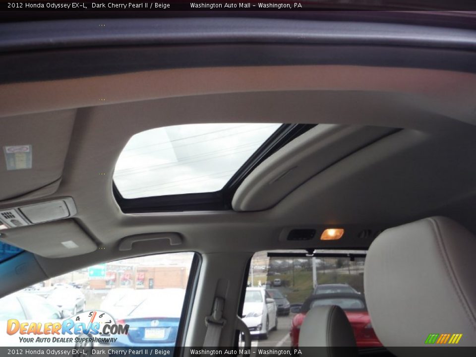 2012 Honda Odyssey EX-L Dark Cherry Pearl II / Beige Photo #7
