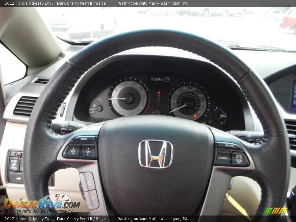 2012 Honda Odyssey EX-L Dark Cherry Pearl II / Beige Photo #14