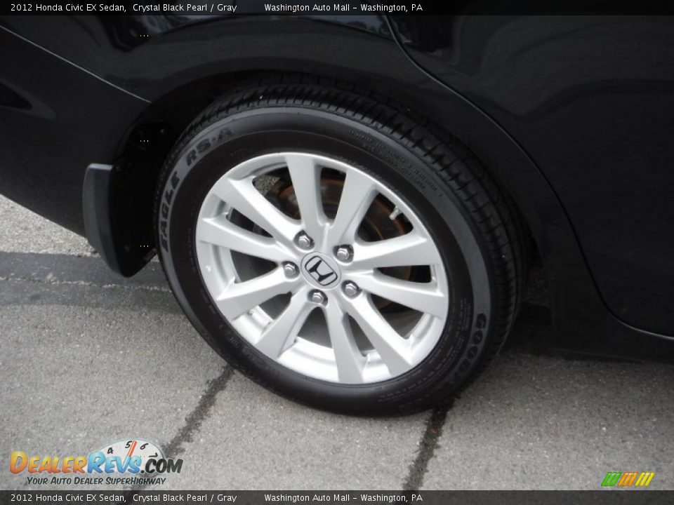 2012 Honda Civic EX Sedan Crystal Black Pearl / Gray Photo #3