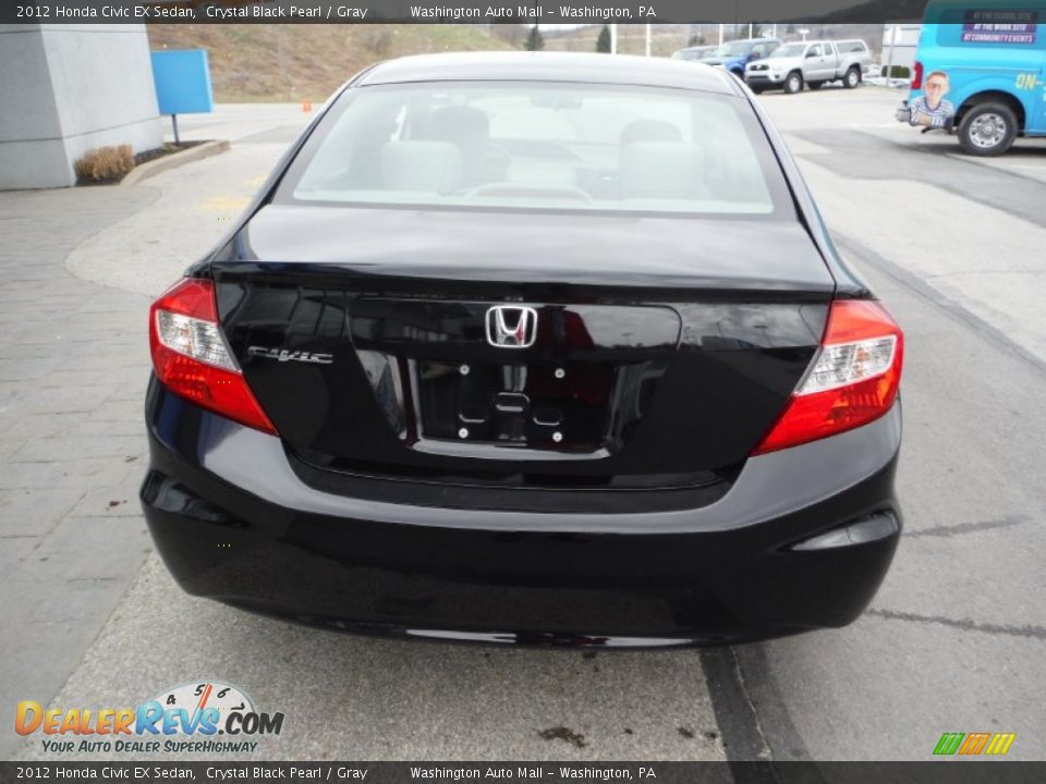 2012 Honda Civic EX Sedan Crystal Black Pearl / Gray Photo #9