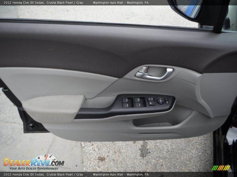 2012 Honda Civic EX Sedan Crystal Black Pearl / Gray Photo #12