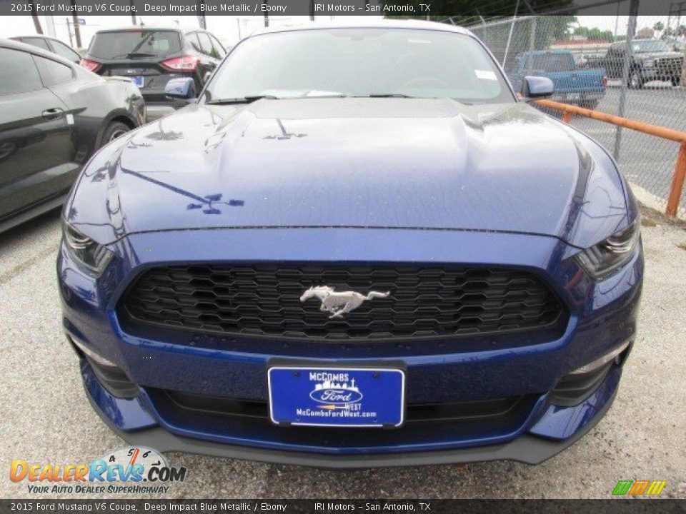 2015 Ford Mustang V6 Coupe Deep Impact Blue Metallic / Ebony Photo #3
