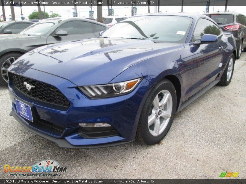 2015 Ford Mustang V6 Coupe Deep Impact Blue Metallic / Ebony Photo #4