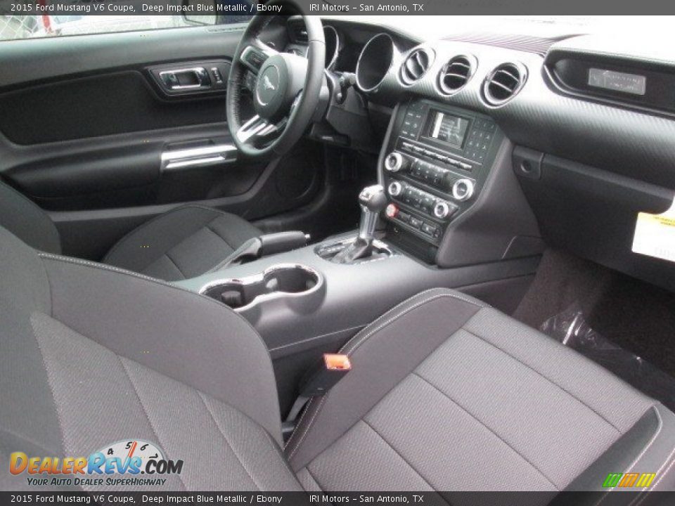 2015 Ford Mustang V6 Coupe Deep Impact Blue Metallic / Ebony Photo #9