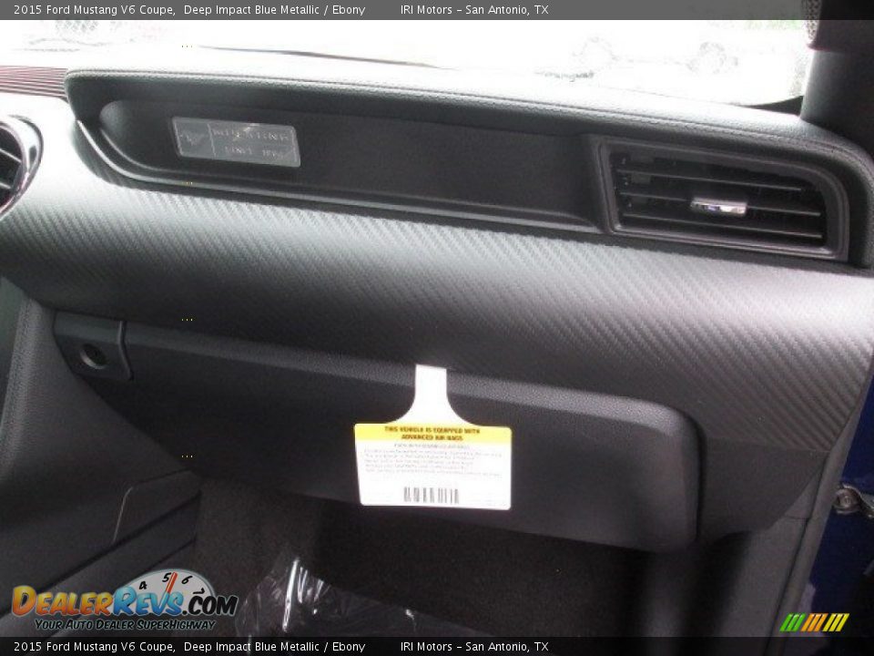 2015 Ford Mustang V6 Coupe Deep Impact Blue Metallic / Ebony Photo #12
