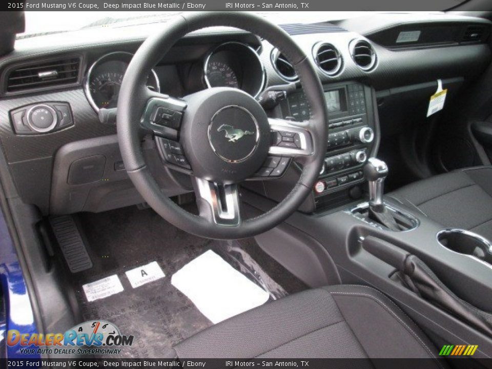 2015 Ford Mustang V6 Coupe Deep Impact Blue Metallic / Ebony Photo #16
