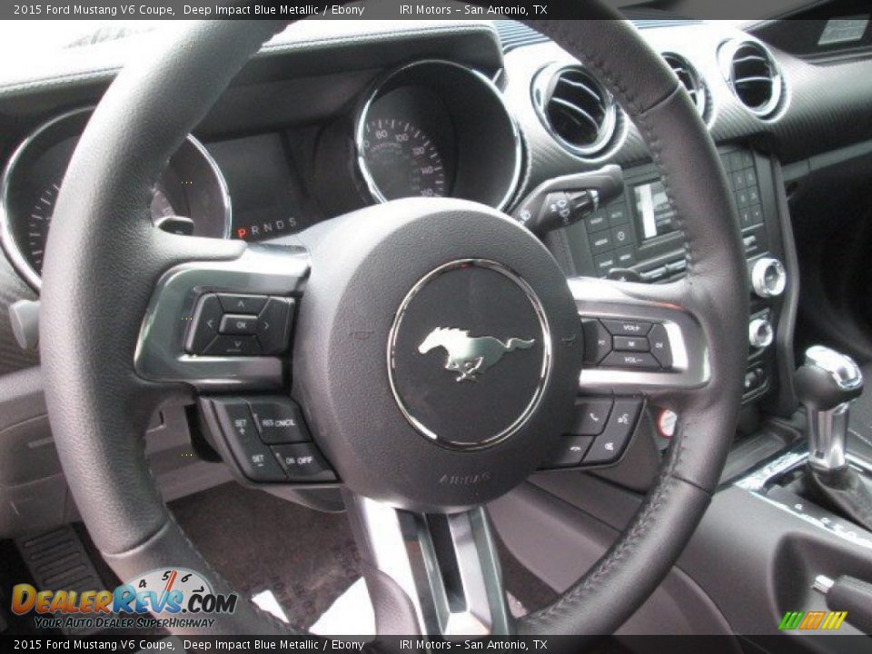 2015 Ford Mustang V6 Coupe Deep Impact Blue Metallic / Ebony Photo #17