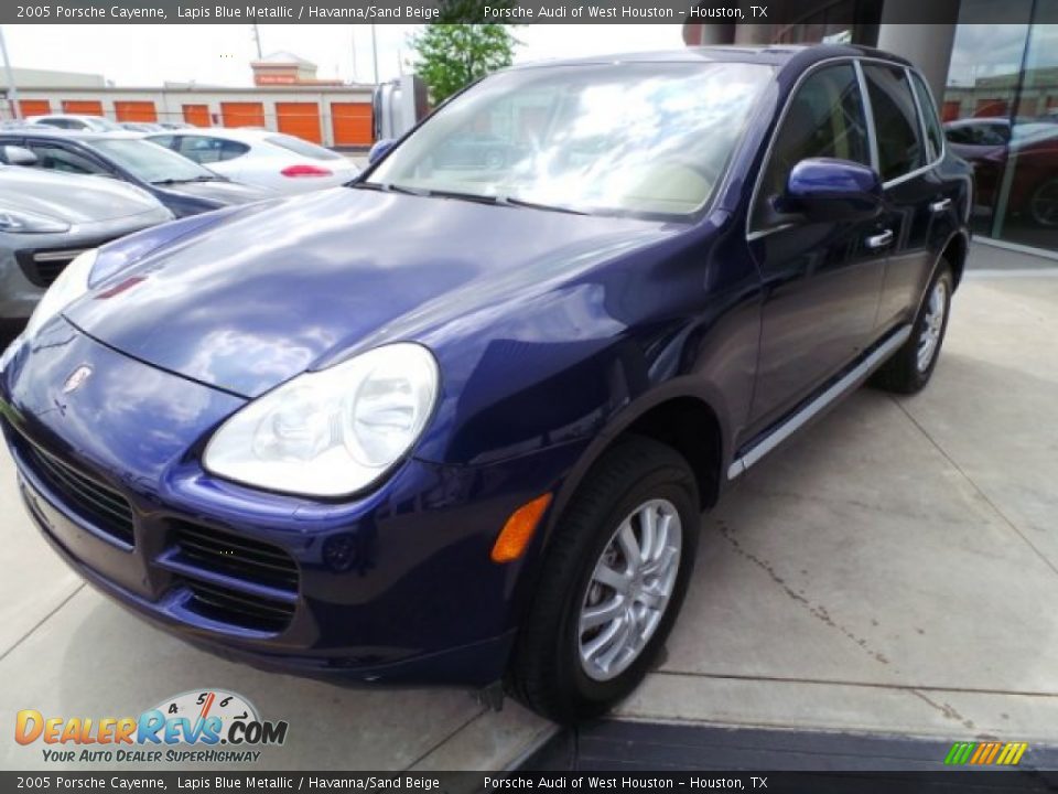 2005 Porsche Cayenne Lapis Blue Metallic / Havanna/Sand Beige Photo #3