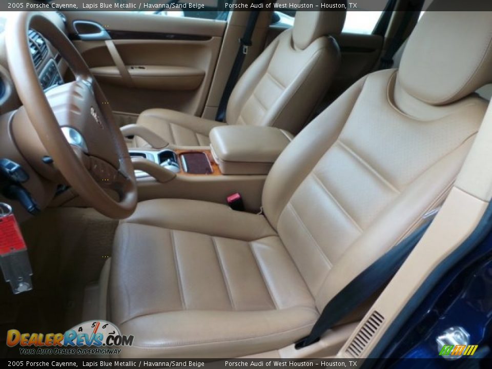 2005 Porsche Cayenne Lapis Blue Metallic / Havanna/Sand Beige Photo #16