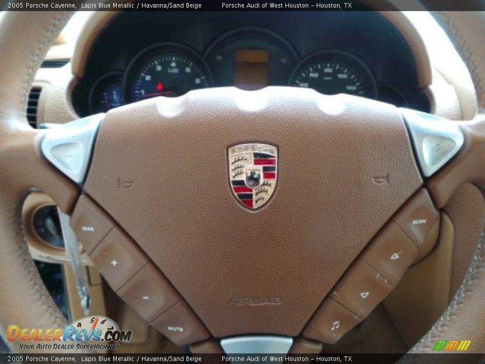 2005 Porsche Cayenne Lapis Blue Metallic / Havanna/Sand Beige Photo #27