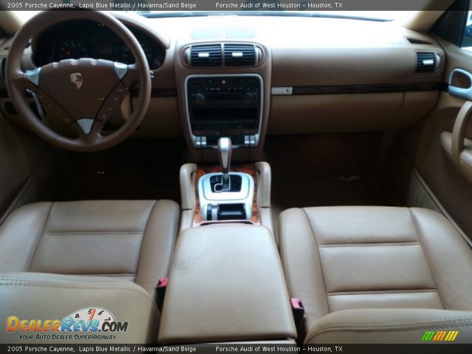 2005 Porsche Cayenne Lapis Blue Metallic / Havanna/Sand Beige Photo #32
