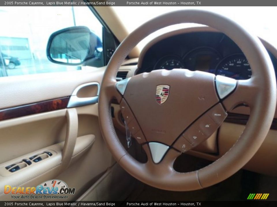 2005 Porsche Cayenne Lapis Blue Metallic / Havanna/Sand Beige Photo #33