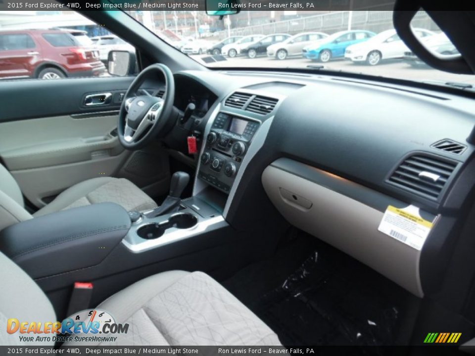 2015 Ford Explorer 4WD Deep Impact Blue / Medium Light Stone Photo #2