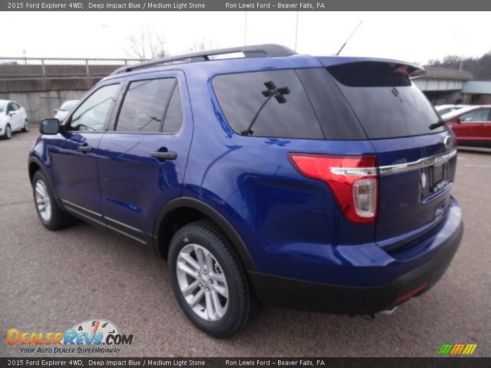 2015 Ford Explorer 4WD Deep Impact Blue / Medium Light Stone Photo #6