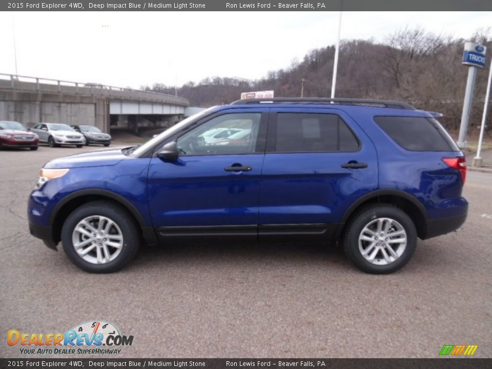 2015 Ford Explorer 4WD Deep Impact Blue / Medium Light Stone Photo #7