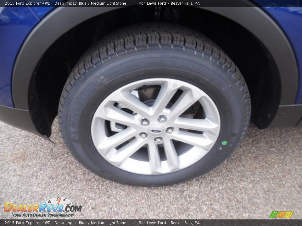 2015 Ford Explorer 4WD Deep Impact Blue / Medium Light Stone Photo #11